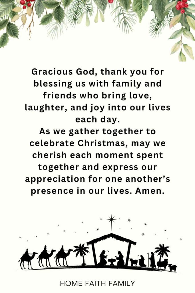 merry christmas prayer for family and friends