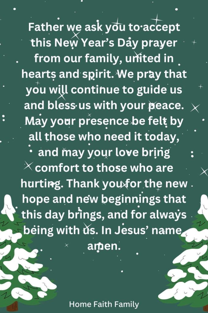 new years daily prayers for family members