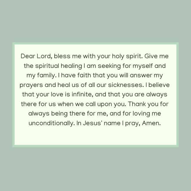Personal prayer for healing.