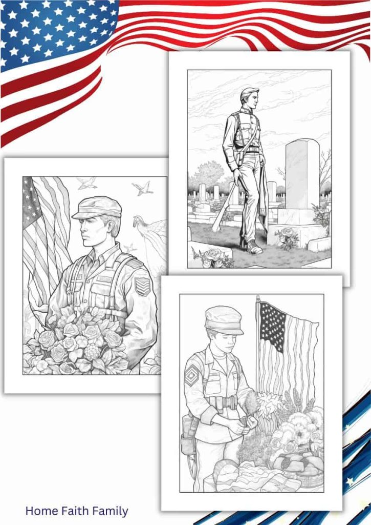 printable coloring sheets for memorial day pdf digital files