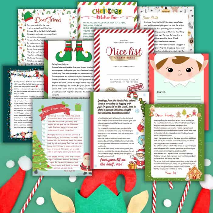 printable elf on the shelf return letters layout.