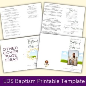 Printable LDS Baptism template layout.