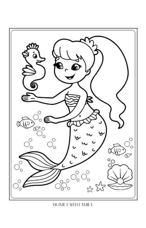 MERMAID COLORING PAGES