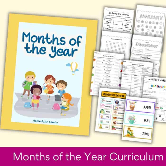 printable months of the year for preschool