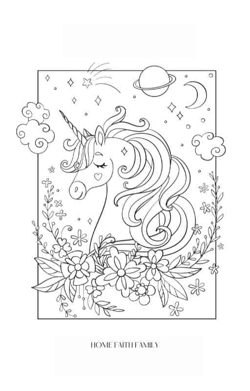 printable unicorn coloring pages PDF