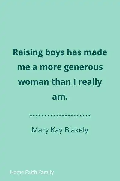 Quote about increasing in generosity in mothers by Mary Kay Blakely. 
