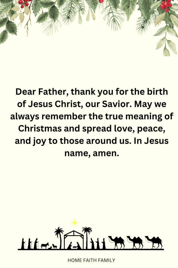 short christmas prayer