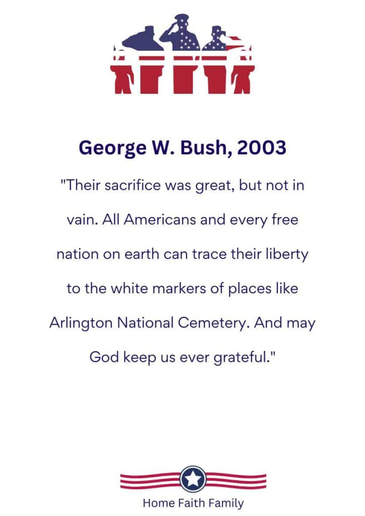 short memorial day prayers George W Bush