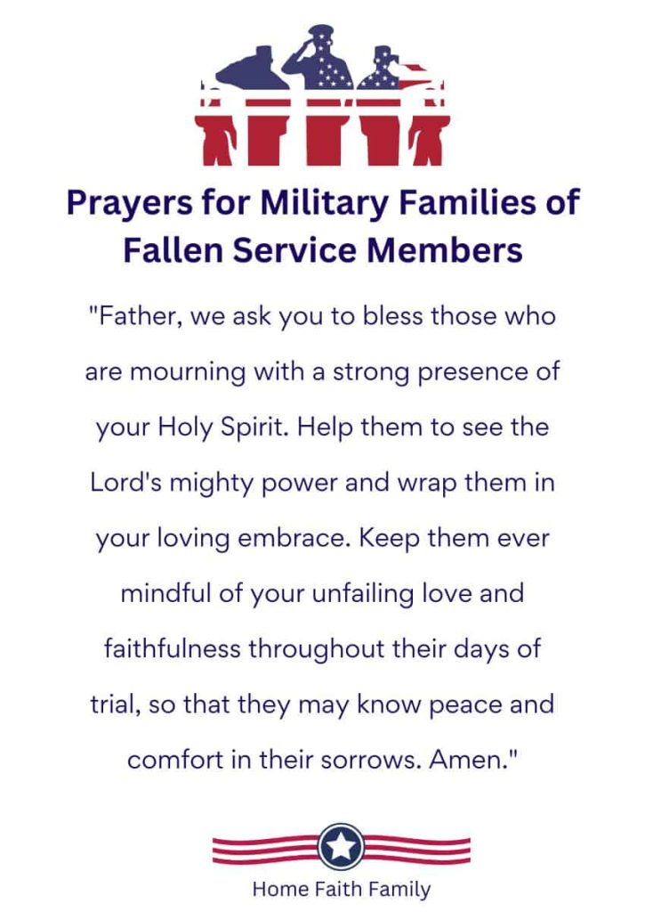 short memorial day prayers for Military Families of Fallen Service Members