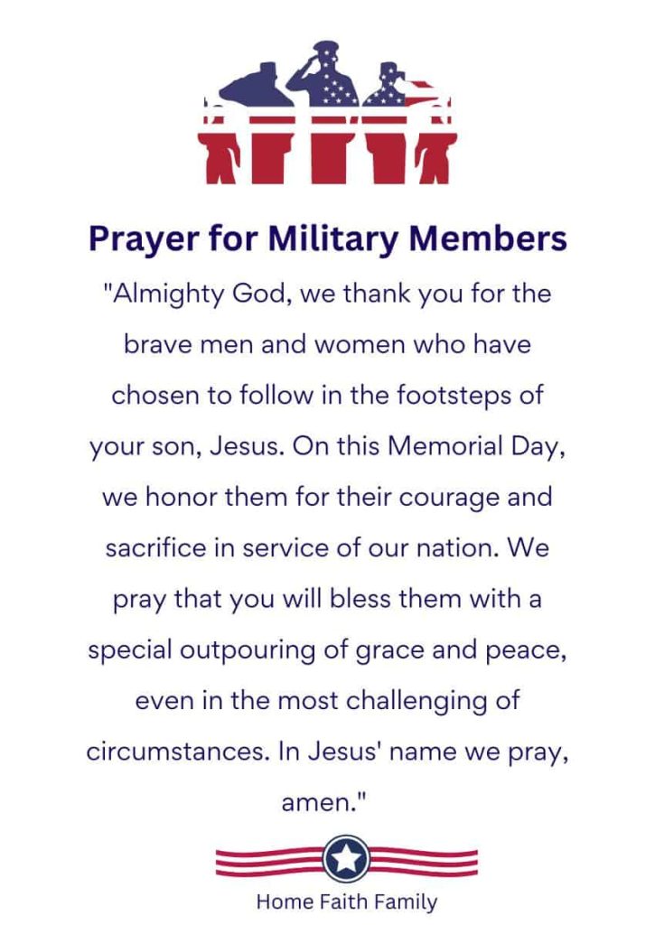 short memorial day prayers for armed forces
