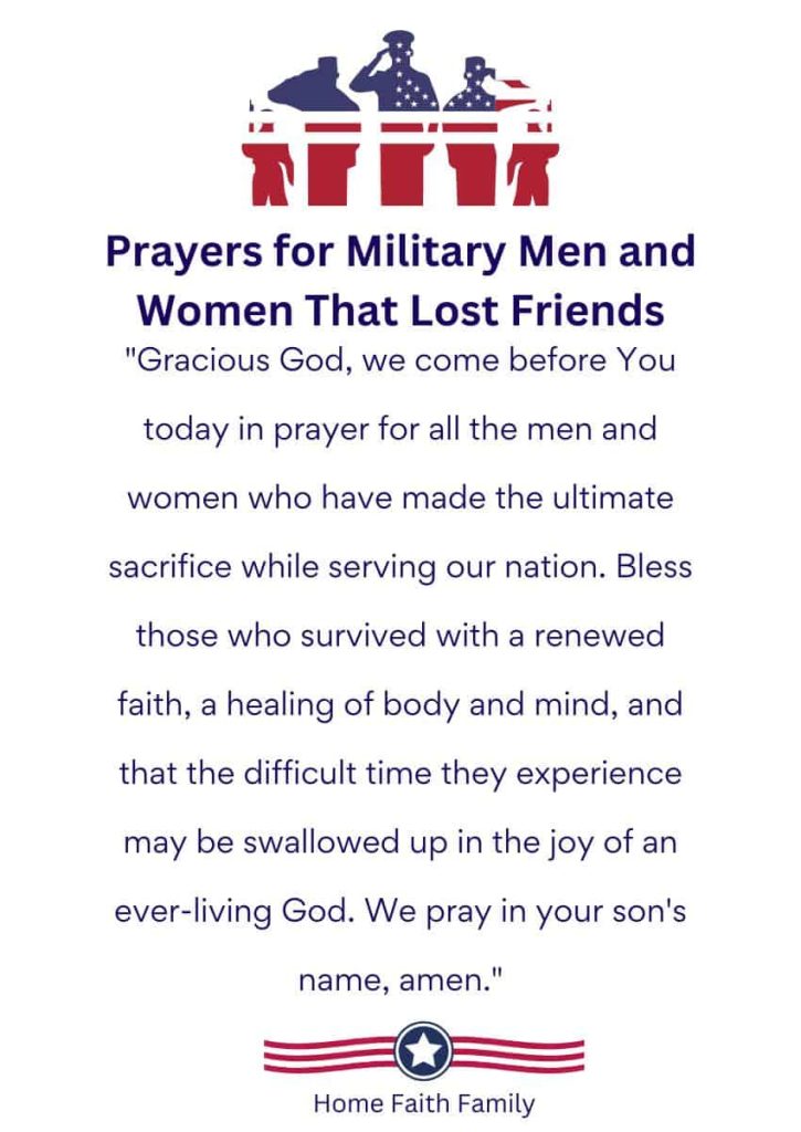 short memorial day prayers for military men and women grieving