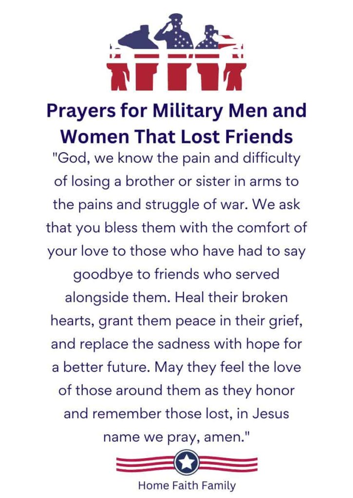 short memorial day prayers for military men and women who lost friends