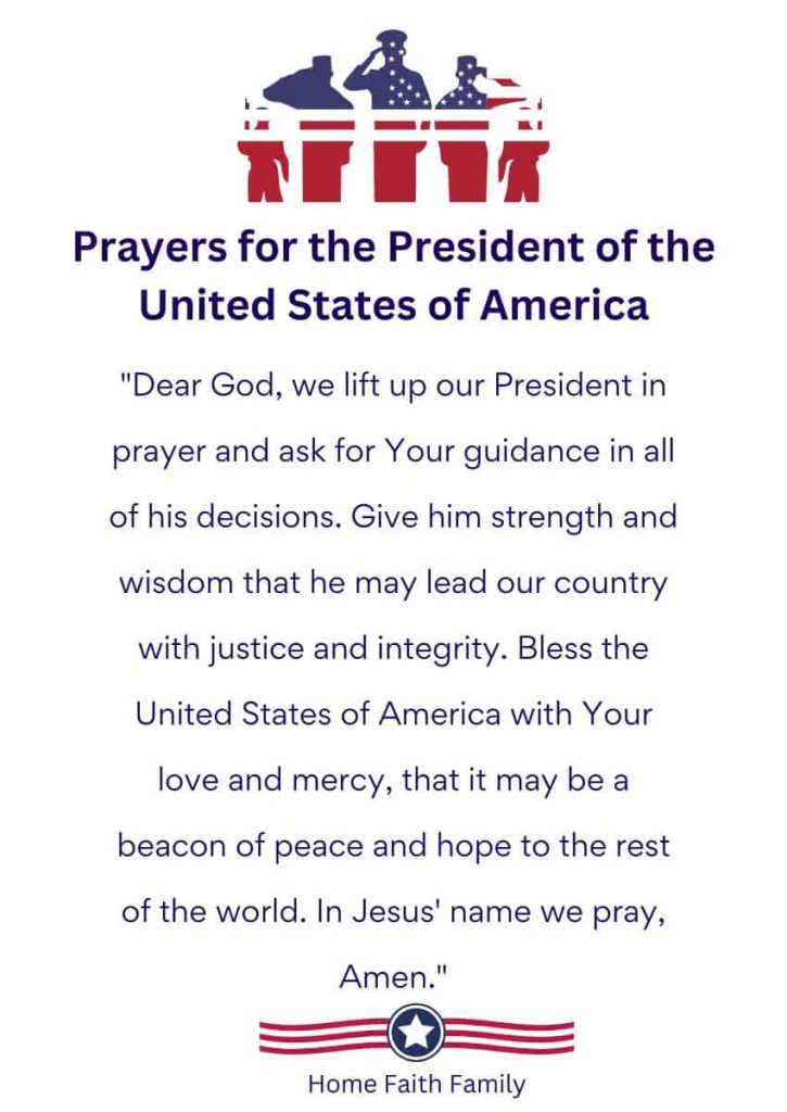 short memorial day prayers for the President of the United States of America