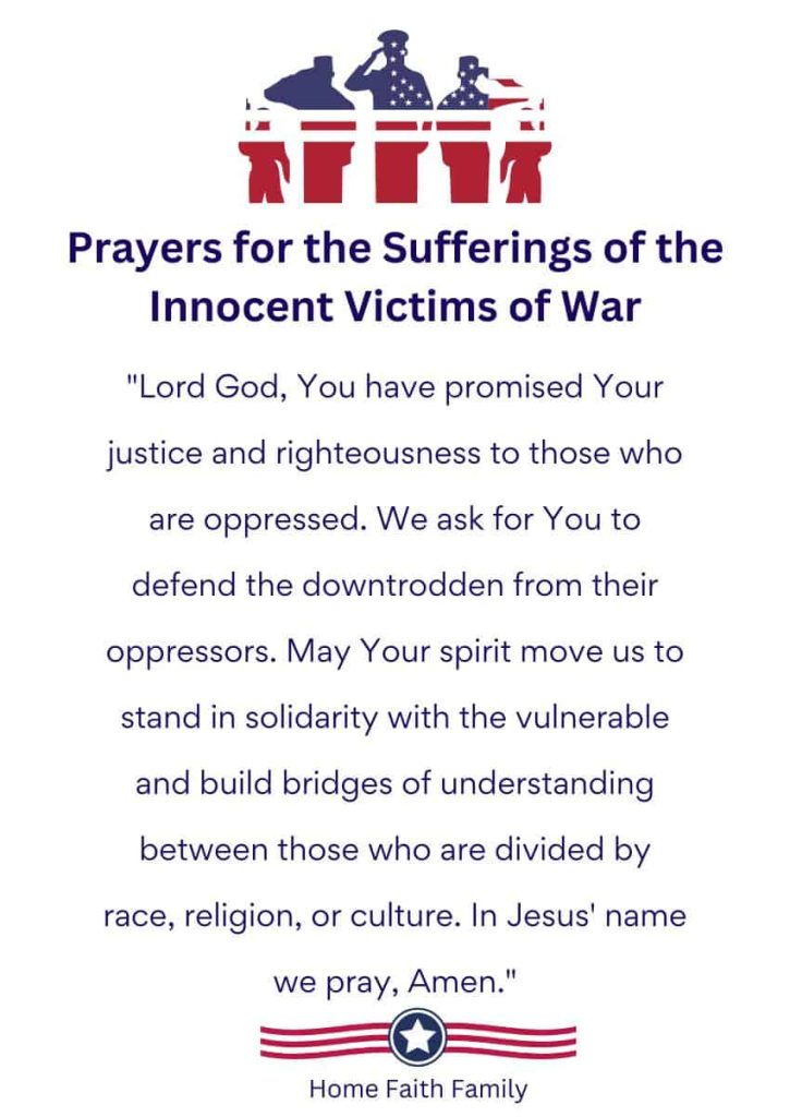 short memorial day prayers for the Sufferings of the Innocent Victims of War