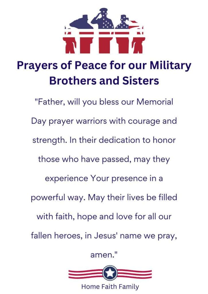 short memorial day prayers of Peace for our Military Brothers and Sisters