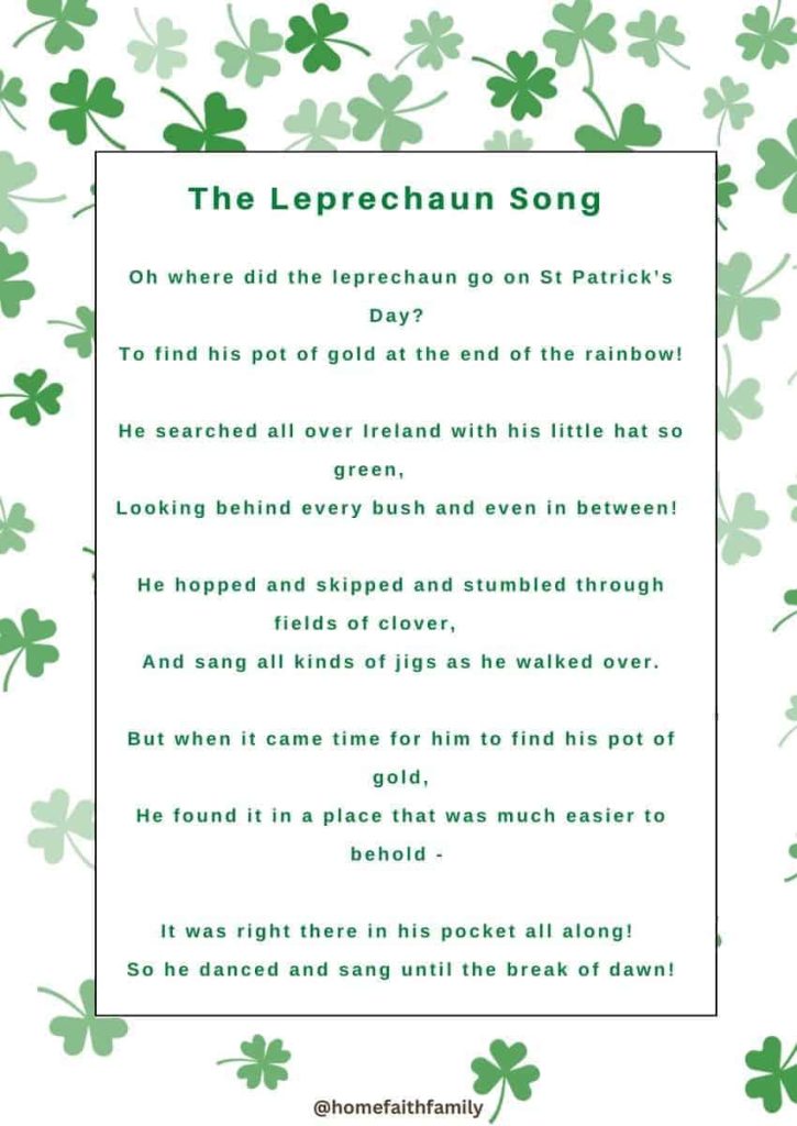 st patricks day poem for kids The Leprechaun Song 