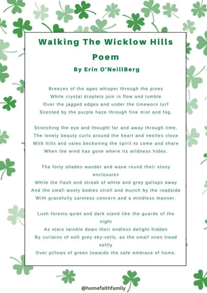st patricks day poem for kids Walking The Wicklow Hills Poem