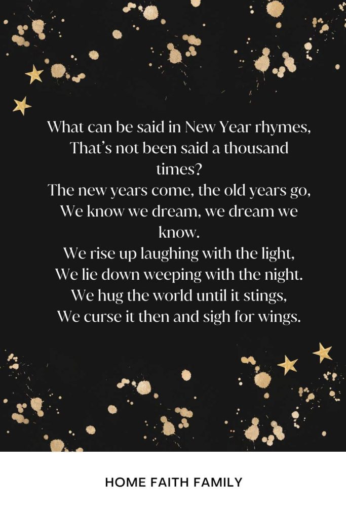 the year - a New Years Eve poem.