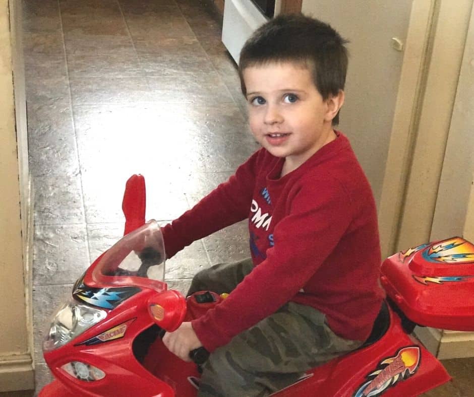 toddler on a motorcycle