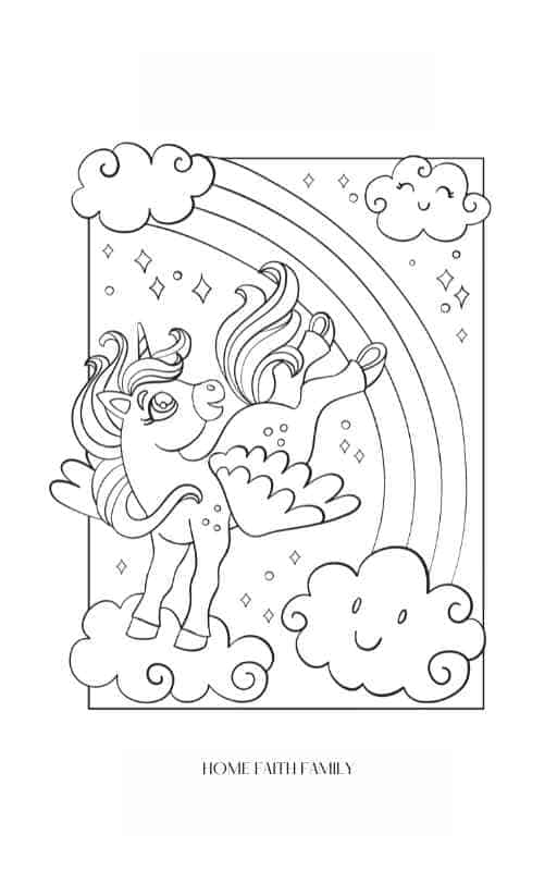 unicorn coloring pages PDF